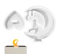 Silicone Molds for Crescent Moon Large Resin Mould Cute Bunny Flexible Epoxy Art Pattern Decorative Set for Hanging Sculptures