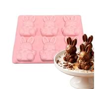 Silicone Molds for Easter, Non-Adhesive Casting Tool with 6 Cavities|3D Rabbit Silicone Mold - for Gummies Cupcake Fudge Jelly Pastry Ice Soap Cake Decoration