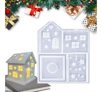 Silicone Molds for Houses - Shape Mold | Silicone Molds for Plaster and Resin | Ideal for Creating DIY Candle Holders, Candles, Christmas Decorations and Creative Made