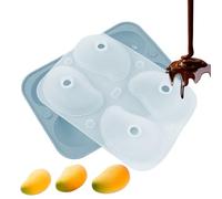 Silicone Molds for Mousse Cakes 19x13.9x5 Cm 3D Non-Stick Mango Shape Candy Making Moulds 4-Cavity Easy Demoulding Cake Moulds for Jelly Pudding Chocolate Home Kitchen Cooking Class