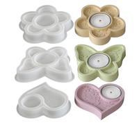Silicone Molds For Needlework | 3 Pieces Cute Easy Release Craft Supplies,Cute Candle Holder Silicone Resin Molds,For Wax Plaster Epoxy Art Projects Holiday Birthday Children