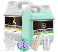 Silicone Molds Making Kit - 100oz/2.6L Super Elastic 15A Liquid Silicone Rubber 1:1 Mixing for DIY Mould Making, Fast Curing Molding Kit for Casting Resins Moulds, Candle Molds, Soap Molds, Green