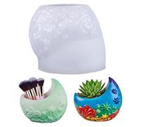 Silicone Moon Mold | Non-Stick Aesthetic - Mold for Pots and Plant Containers | for Home School Project Study Crafts Beginners Professionals