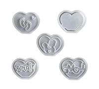 Silicone Mother's Day Silhouettes Molds Plasters Heart Casting for Wedding Home Decoration Heart Base Molds