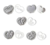 Silicone Mother's Day Silhouettes Molds Plasters Molds Heart Casting for Wedding Home Decoration Heart Base Mother's Day Silhouettes Silicone Casting
