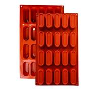 Silicone Mould, 1 Squire Oval Mould with Non-Stick Coating, Silicone Baking Mould for Muffins, Brownies, Cakes, Cake, Pudding, Ice Cubes, Jelly, Quiches (29 x 17cm) - 20 Cavities