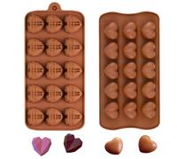 Silicone Mould 2-Piece 15-Cavity Heart Shape Chocolate Molds Mini Diamond Heart Shape Mould DIY Wax Melt Molds Valentine Baking Moulds for Cake Decoration