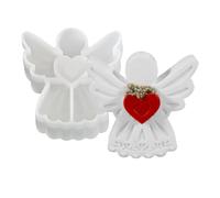 Silicone Mould - 3D Angel Heart Design, Angel Heart Shape, Smooth Inner Fine | Ideal for Handmade Resin Ornaments, Soap Bars, Candles, Plaster Figures, Christmas Decoration