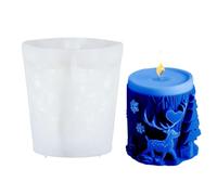Silicone Mould Candles - Christmas Candle Making Shapes | Christmas Tree Shape, Ornament Party Grinding Tools, Column Aromatherapy Candles Wax Soap Silicone for Home Decor Accessories