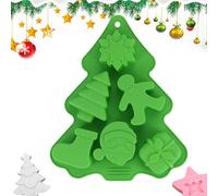 Silicone Mould Cavity Candy Baking Trays Xmas Tree Snowman Snowflake Gingerbread Star Man Molds Christmas Shapes Mould for Cake Soap Ice Cookie Food Crafts Fondant Holiday