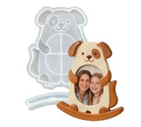 Silicone Mould - Dog Cat Epoxy Resin, 40 g, Silicone, Frame Moulds for Cat and Puppy Figures as well as Animal Rocker Photo Frame