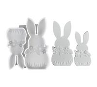 Silicone Mould Easter Has, Silicone Moulds Casting Moulds Easter, Set of 2 Silicone Moulds Easter Bunny with Flowers, Silicone Casting Moulds, Rabbit Casting Mould, Plaster Moulds for Casting, Easter