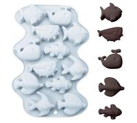 Silicone Mould Fish 12 Cavity, 6 Patterns of Ice Cube Tray, Silicone Motifs, Ice Cube Tray, Fish Ice Cubes, Silicone Moulds, Casting Moulds Fish, Fish Ice Cube Tray for Chocolate, Sweet, Jelly, Ice