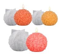 Silicone Mould Flowers,Mengger 3 Piece Candle Silicone Moulds,Rose Ball Candle Mould,Silicones Moulds Casting Moulds,DIY Rose Flower Silicones Roses Flower Ball Ice Hockey Resin Mould