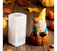 Silicone Mould for 3D Gnome - Mould for and Christmas Soap | Nano with Corn-Grain Patterns | Reusable Flexible Silicone for Resin Works, Autumn Decorations,