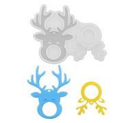 Silicone Mould for Christmas, Reusable Mould for Creative Projects, Silicone for Christmas Reindeer Decoration, for Plaster Clay Epoxy Resin Children Adults Family Co