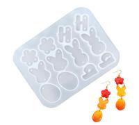 Silicone Mould for Earrings - DIY Easter Craft Template - Flower Rabbit Egg Design in Silicone for Pendants | For Family, Women, Men, Girls and Parties