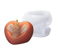 Silicone Mould for San - Non-Stick Angel Heart Shaped Tray, Flexible Baking Shape, Cute Decoration Tool for Resin Soap and Chocolate with A