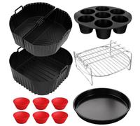 Silicone Mould Hot Air Fryer for Cosori TurboBlaze 5.5L/6L/6.2L/6.4L, Philips XXL 8.3L, Russell Hobbs 8L/8.3L, Airfryer Accessories Baking Mould Grill Rack Cake Tins for Philips 2000 Series 6.2L NA230