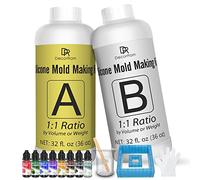Silicone Mould Making Kit - 1.9L/2kg Translucent Liquid Rubber (15A Shore) for Resin Casting - Fast Cure 1:1 Mix Ratio - Reusable Adjustable Housing - DIY Craft, Epoxy, Soap & Candle Moulds