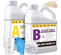 Silicone Mould Making Kit - 150oz Elastic Liquid Rubber for Casting - Fast Cured Translucent 18A Moulding Material for DIY Resin, Candle, Soap, and Crafts