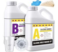 Silicone Mould Making Kit - 76oz Elastic Liquid Silicone for Translucent 18A Moulding, Ideal for DIY Resin, Candle, Soap Crafts