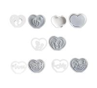 Silicone Mould Mother's Day Silhouettes Mould Pad Mould Heart Casting for Wedding Home Decoration Mother's Day Silhouettes Silicone Mould Pack Heart Candle Base