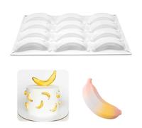 Silicone Mould Mousse Banana, Silicone Chocolate Mould 3D, Mousse Dessert Silicone Mould BPA-Free, Non-Stick Silicone Moulds Baking, Chocolate Mould Silicone Chocolates for Pudding, Cake Decoration