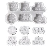 Silicone Mould Pig Clover Leaf Silicone Mould Lucky Pig Stars Heart Silicone Moulds Casting Moulds Pig Clover Four Leaf 3D Casting Moulds Silicone New Year Christmas Plaster Moulds for Casting (B)
