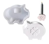 Silicone Mould Pig Clover Leaf Silicone Mould Lucky Pig Stars Heart Silicone Moulds Casting Moulds Pig Clover Four Leaf 3D Casting Moulds Silicone New Year Christmas, Plaster Moulds for Casting (D)