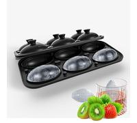 Silicone Mould with Funner Lid, Easy Release Rugby Ball Ice Mold, 2.8 * 1.6in Fun Shaped Ice Cube Tray for Cocktails, Whiskey, Large Ball Ice Maker (6hole)
