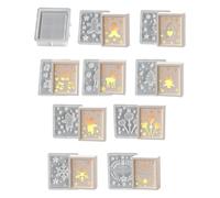 Silicone Moulds - 10 Pieces Christmas Storage Box Silicone Moulding - Reusable Table Decorations for Candle Wax Pastry School Projects and Halloween Parties