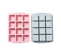 Silicone Moulds 2 Pieces of Cube Shaped Silicone Jelly Pudding Brown Sugar Chocolate Baking Molds Blue Powder