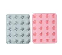 Silicone Moulds 2 Pieces Semi Circle Shape Chocolate DIY Baking Silicone Jelly Candy Jelly Mold Blue Pink