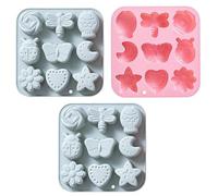 Silicone Moulds 3 Pieces Moon Beetle Dragonfly Butterfly Shape Chocolate Silicone Cake Pudding Cookie Mold Blue Pink