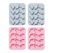 Silicone Moulds 4 Pieces Dinosaur Shape Silicone Gummy Shaped Chocolate Jelly Dessert Pudding Mold Blue Pink