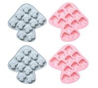Silicone Moulds 4 Pieces Mushroom Shaped Silicone Fudge Cake Baking Tools Chocolate Pudding Molds Blue Pink