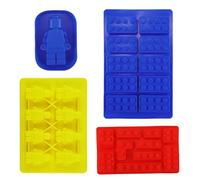 Silicone Moulds, Building Brick Chocolate Moulds, Robots Figures Jelly Moulds, Cake Moulds for Cake Cupcake Decorations, Ice Cube Tray, Candy Chocolate Baking Molds