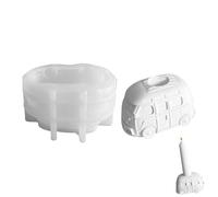 Silicone Moulds Candle Bus, Casting Mould Bus, Casting Moulds Silicone Christmas, Silicone Mould Bus, Little Silicone Moulds Casting Moulds Bus Candle Holder Christmas Moulds for Plaster Casting