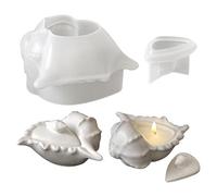 Silicone Moulds Candle Holder Sea Animals Silicone Mould Candle Holder Tin with Lid, 3D Snail Shell Casting Mould Tea Light Holder, Casting Moulds Silicone Shell Mould for Decorative Bowl Storage (A)
