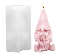 Silicone Moulds Casting Moulds Christmas, Pack of 2 3D Silicone Mould Christmas Gnome, DIY Candles Casting Mould Gnome Silicone Candle Mould Gnome Hands Holding Christmas Tree and Garland for Crafts