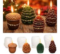 Silicone Moulds, Christmas Pine Cone Candle, Silicone Mould, Christmas Tea Light Holder, for Desserts, Resin, Scented Candles, Soap, Plaster Sculptures, DIY Christmas Decoration