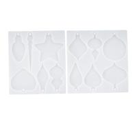 Silicone Moulds, Christmas Resin Moulds 2PCS Christmas Silicone 6 Grids Hanging Xmas Tree Pendant Resin Casting for Making Xmas Tree Ornament