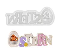 Silicone Moulds Easter Letters Silicone Mould Easter Casting Moulds Silicone Word Casting Mould Silicone Easter with Easter Bunny & Easter Egg DIY Casting Mould Easter for Plaster Concrete Epoxy Resin