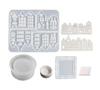 Silicone moulds for candle holders, house shape, hollow house design for candle holders made of silicone, for DIY with plaster, resin, chocolate and the mould for beginners, Valentine's Day and