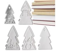 Silicone Moulds for Christmas - Silicone Reusable Non-Adhesive 4 Pieces | Casting Moulds for Christmas Candles | For Women, Beginners, Craft Lovers, for Soap, Plaster, Clay, Holidays and Birth