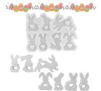 Silicone Moulds for Crafts | Easter Bunny Decoration Non-Stick Home | Resin Molds Animals Quick Release for Plaster, Chocolate, Fondant, Clay, Salon, Kitchen, Birthday,
