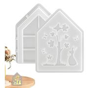 Silicone Moulds for Crafts, Easter Bunny Figurines, Resin House Shaped Candle Craft Mould, Decoration for Parties, Wedding, Birthday, Office, Shelf, Window, Living Room