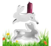 Silicone Moulds For Crafts, Easter Bunny Shape Non-Stick Easy Release Moulds, Epoxy Resin Molds - For Wax Cement Clay Soap Candle Holder Plaster Table Decoration