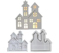 Silicone Moulds for Crafts, Non-Stick Christmas Home Decoration, 1 Pair Plaster Epoxy Craft Mould, for Plaster, Chocolate, Clay, Living Room, Kitchen, Party, Birthday
